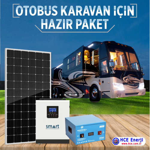  Otobüs Karavan için 1600 Watt Solar Paket – Lityum Akü Özellikli