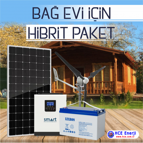 Hibrit Paket – 1650 Watt Solar ve 1000 Watt Rüzgar Türbini