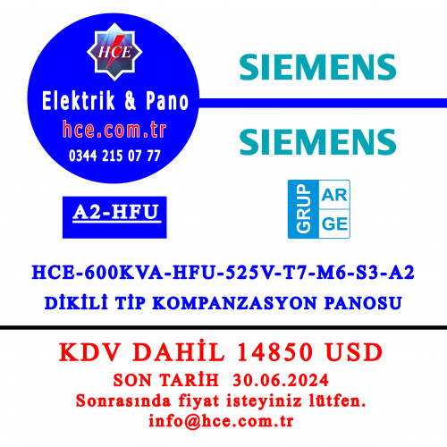 HCE-600KVA-HFU-525V-T7-M6-S3-A2 Dikili tip modüler pano