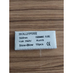 Hollyfuse 5x20mm 10A 250V Slow-Blow seramik sigorta