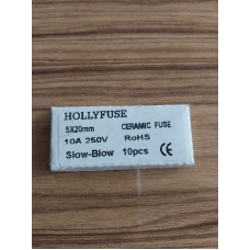 Hollyfuse 5x20mm 10A 250V Slow-Blow seramik sigorta
