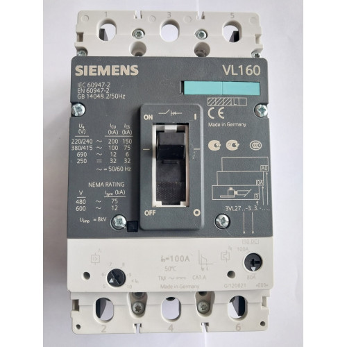 Siemens 3x160A/70kA Termik ve manyetik ayar sahalı şalter